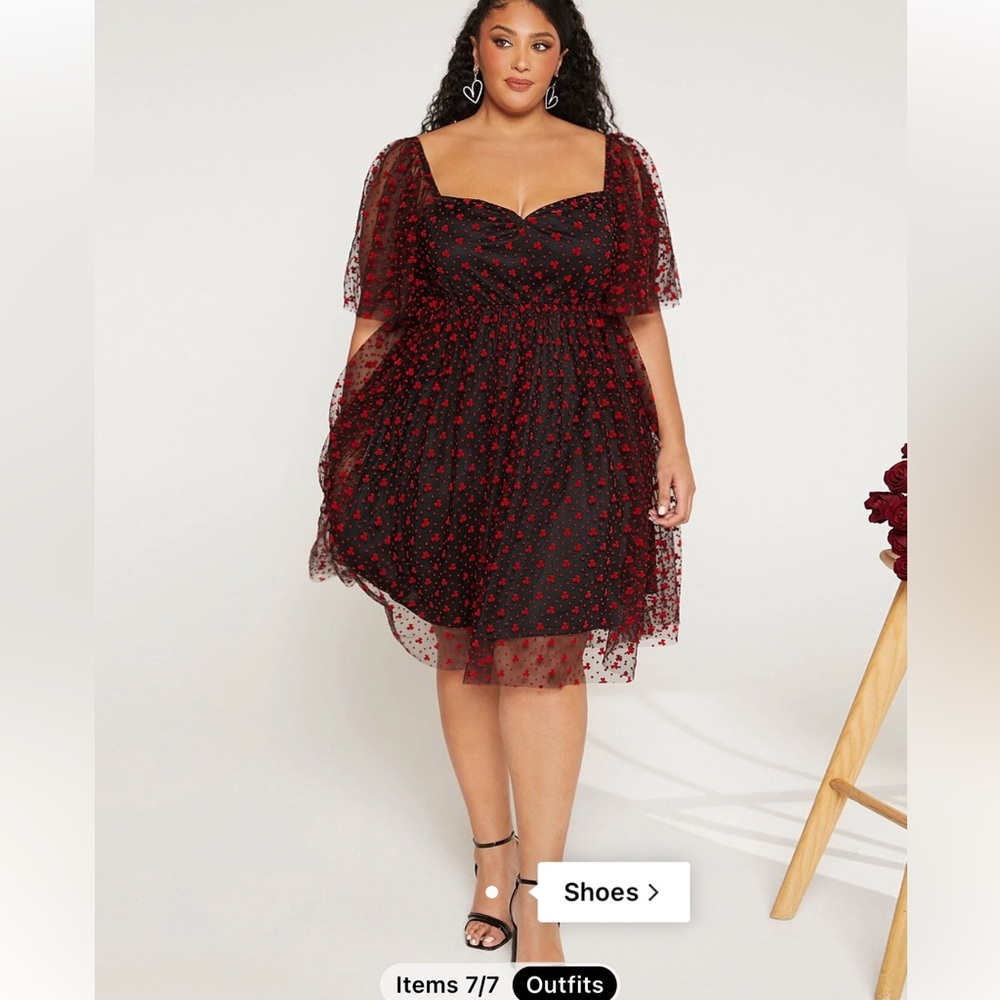 Clover Print Sweetheart Dress